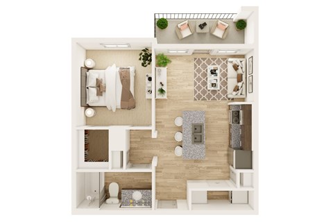 Dalton Austin Residences in Pflugerville, Texas One Bedroom Floor Plan